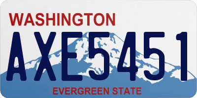 WA license plate AXE5451