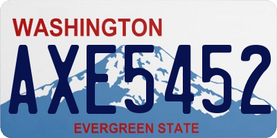 WA license plate AXE5452