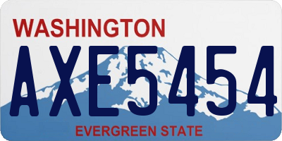 WA license plate AXE5454