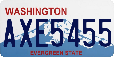 WA license plate AXE5455