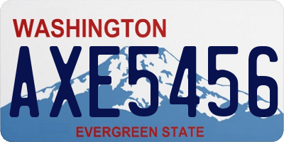 WA license plate AXE5456