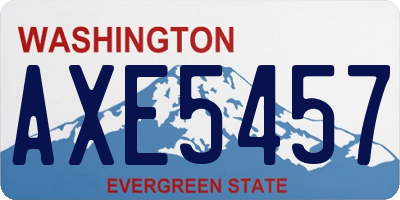 WA license plate AXE5457