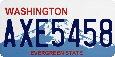 WA license plate AXE5458