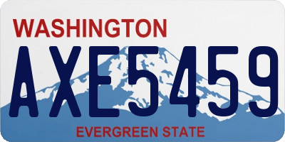 WA license plate AXE5459