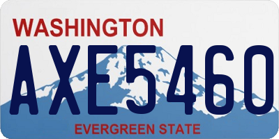 WA license plate AXE5460