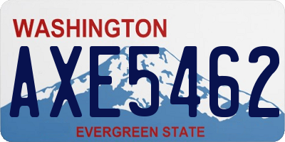 WA license plate AXE5462