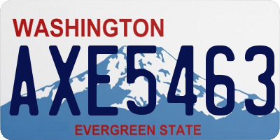 WA license plate AXE5463