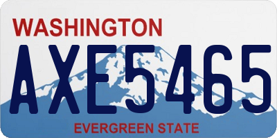 WA license plate AXE5465