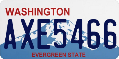 WA license plate AXE5466
