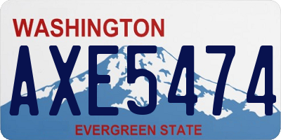 WA license plate AXE5474
