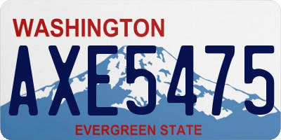 WA license plate AXE5475