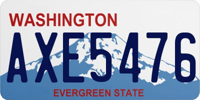 WA license plate AXE5476