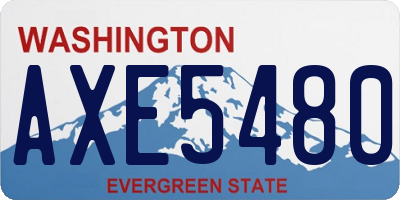 WA license plate AXE5480