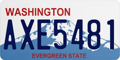 WA license plate AXE5481