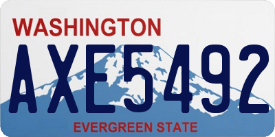 WA license plate AXE5492