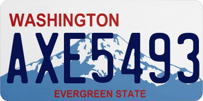 WA license plate AXE5493