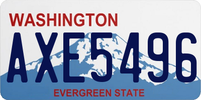 WA license plate AXE5496