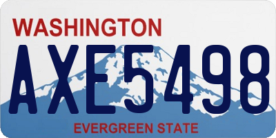 WA license plate AXE5498