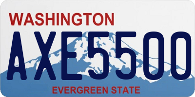 WA license plate AXE5500