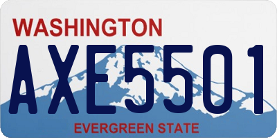 WA license plate AXE5501