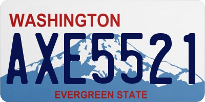 WA license plate AXE5521