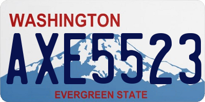 WA license plate AXE5523