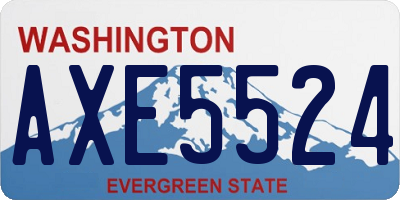 WA license plate AXE5524