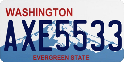 WA license plate AXE5533