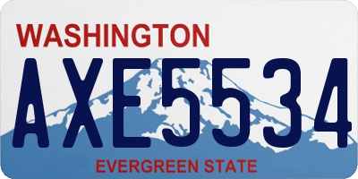 WA license plate AXE5534