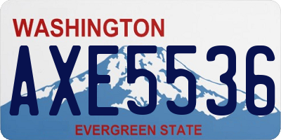 WA license plate AXE5536