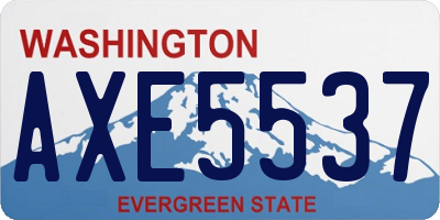 WA license plate AXE5537
