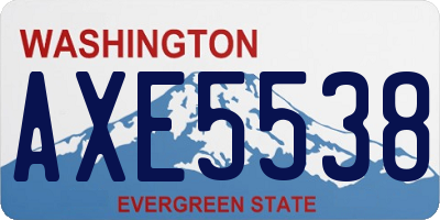WA license plate AXE5538