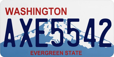 WA license plate AXE5542