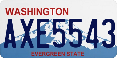 WA license plate AXE5543