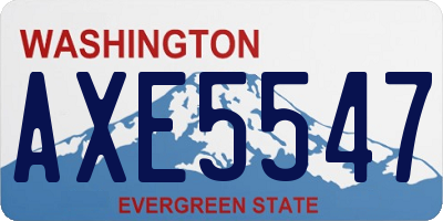WA license plate AXE5547