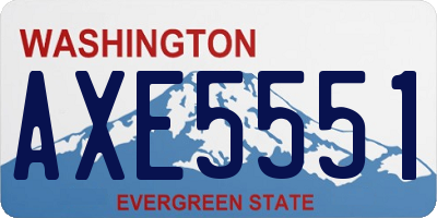WA license plate AXE5551