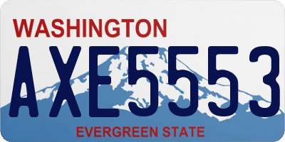 WA license plate AXE5553