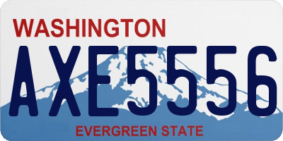 WA license plate AXE5556