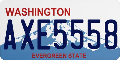 WA license plate AXE5558