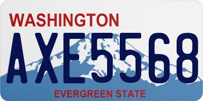 WA license plate AXE5568