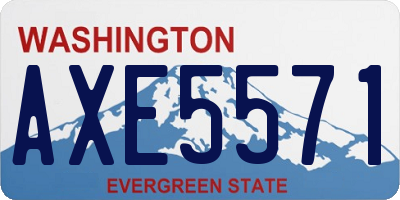 WA license plate AXE5571