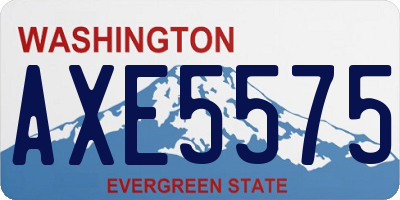 WA license plate AXE5575