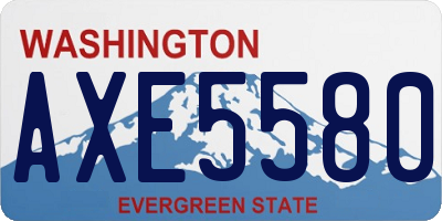 WA license plate AXE5580