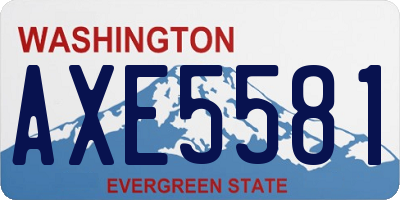 WA license plate AXE5581