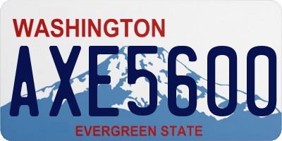 WA license plate AXE5600