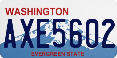 WA license plate AXE5602