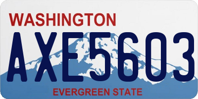 WA license plate AXE5603