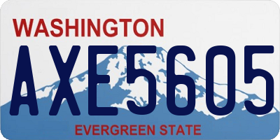 WA license plate AXE5605
