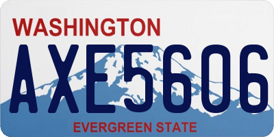 WA license plate AXE5606