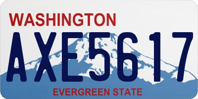 WA license plate AXE5617